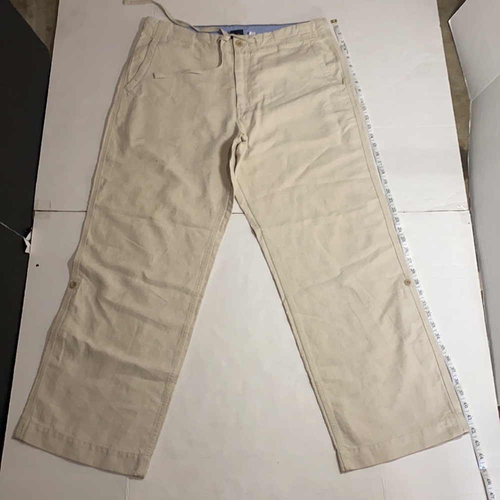 GAP Drawstring waist linen trouser pants Sz L